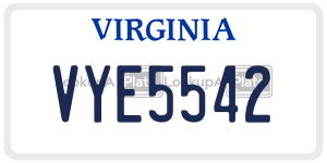VYE5542 license plate in Virginia