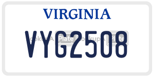 VYG2508  license plate in VA