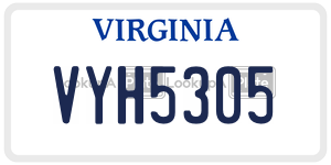 VYH5305  license plate in VA