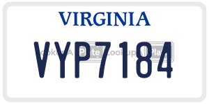 VYP7184 license plate in Virginia
