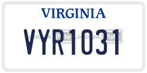 VYR1031  license plate in VA