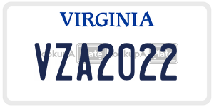 VZA2022  license plate in VA