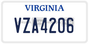 VZA4206  license plate in VA