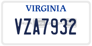 VZA7932  license plate in VA