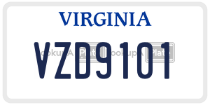VZD9101 license plate in Virginia