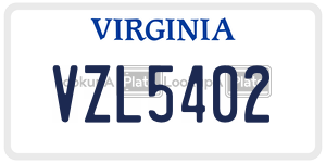 VZL5402  license plate in VA