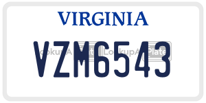 VZM6543  license plate in VA