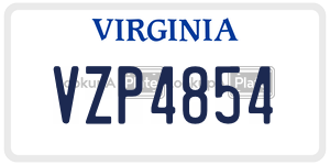 VZP4854 license plate in Virginia