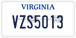 VZS5013  license plate in VA