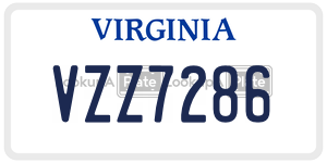 VZZ7286  license plate in VA
