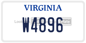 W4896  license plate in VA
