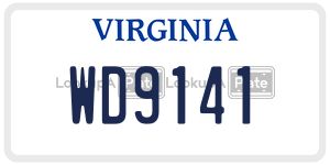 WD9141  license plate in VA