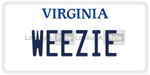 WEEZIE  license plate in VA