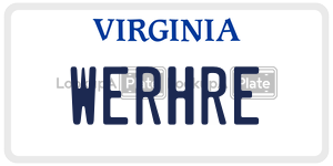 WERHRE license plate in Virginia
