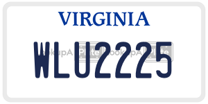 WLU2225  license plate in VA