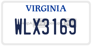 WLX3169 license plate in Virginia