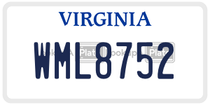 WML8752 license plate in Virginia