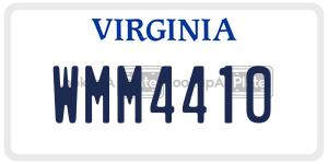 WMM4410  license plate in VA