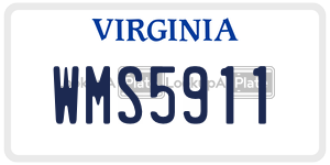 WMS5911  license plate in VA