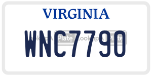 WNC7790  license plate in VA
