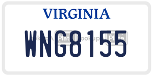 WNG8155  license plate in VA