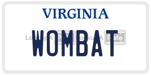WOMBAT  license plate in VA