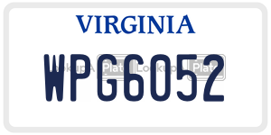WPG6052  license plate in VA