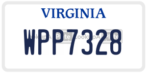 WPP7328  license plate in VA