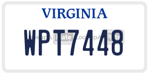 WPT7448  license plate in VA