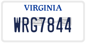 WRG7844 license plate in Virginia