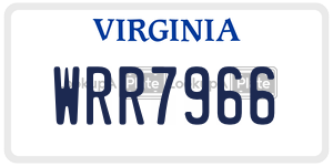 WRR7966  license plate in VA