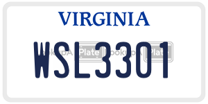 WSL3301 license plate in Virginia