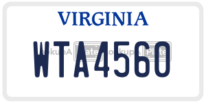 WTA4560 license plate in Virginia