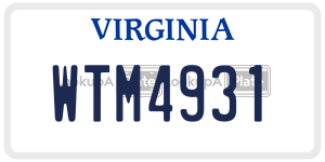 WTM4931 license plate in Virginia