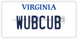 WUBCUB  license plate in VA