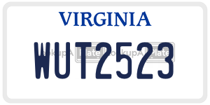WUT2523  license plate in VA