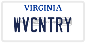 WVCNTRY license plate in Virginia