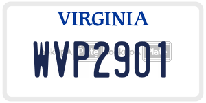 WVP2901 license plate in Virginia