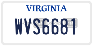 WVS6681 license plate in Virginia