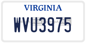 WVU3975  license plate in VA