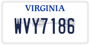 WVY7186 license plate in Virginia