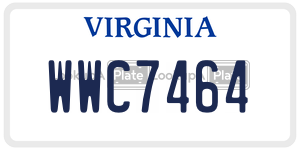 WWC7464  license plate in VA