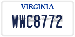 WWC8772  license plate in VA