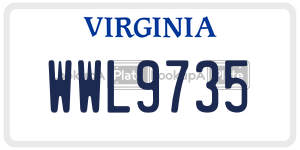 WWL9735 license plate in Virginia