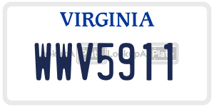 WWV5911  license plate in VA