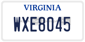 WXE8045  license plate in VA