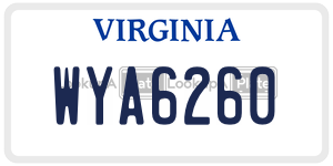 WYA6260  license plate in VA
