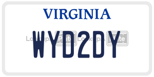 WYD2DY license plate in Virginia