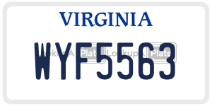 WYF5563  license plate in VA