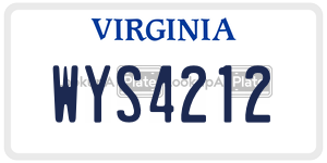 WYS4212  license plate in VA
